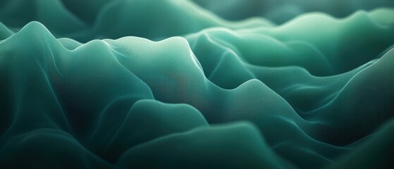 Obraz premium Abstract teal waves, flowing fabric texture.