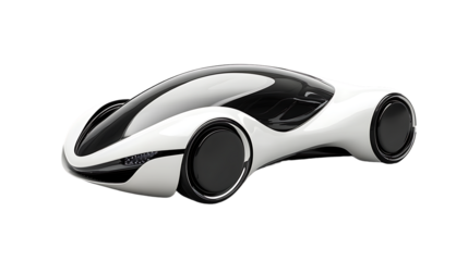 A futuristic concept car isolated on white background