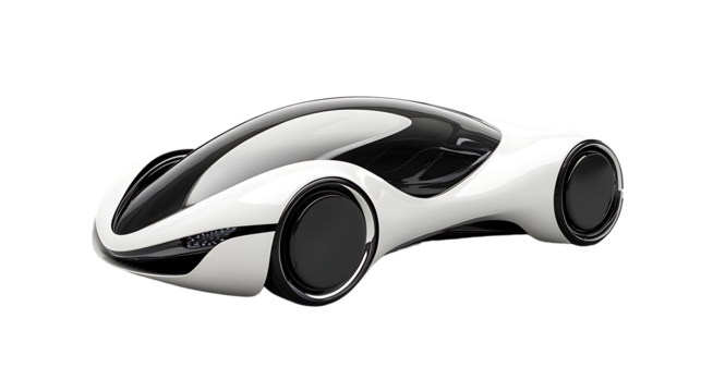 A futuristic concept car isolated on white background