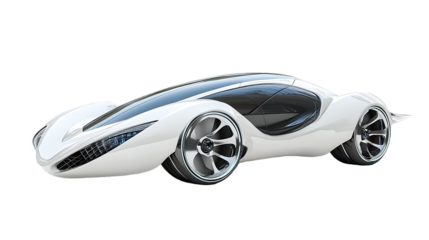 A futuristic concept car isolated on white background