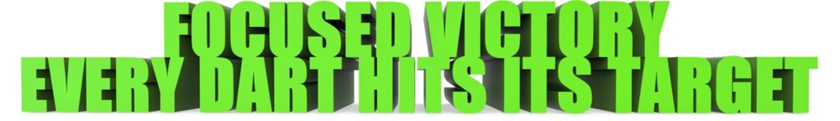 Obraz premium Focused Victory Every Dart Hits Its Target, 3d text