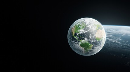 Fototapeta premium Earth viewed from space, showing continents and oceans.