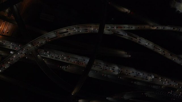 Moving Traffic on Overpass Freeway