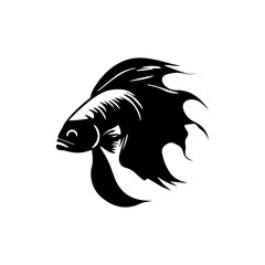 simple black betta fish icon