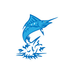 Naklejka premium blue marlin fish icon