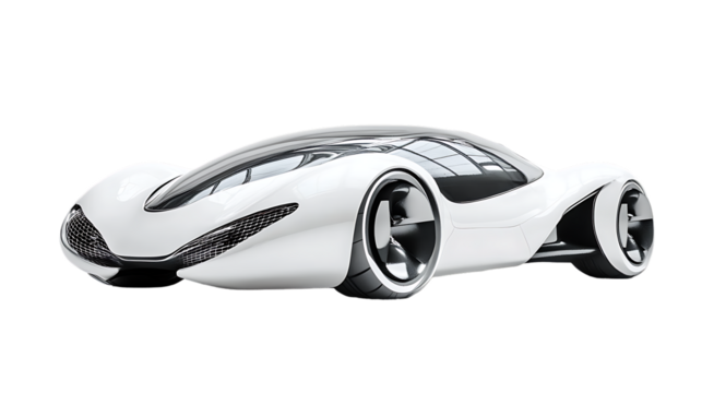 A futuristic concept car isolated on white background