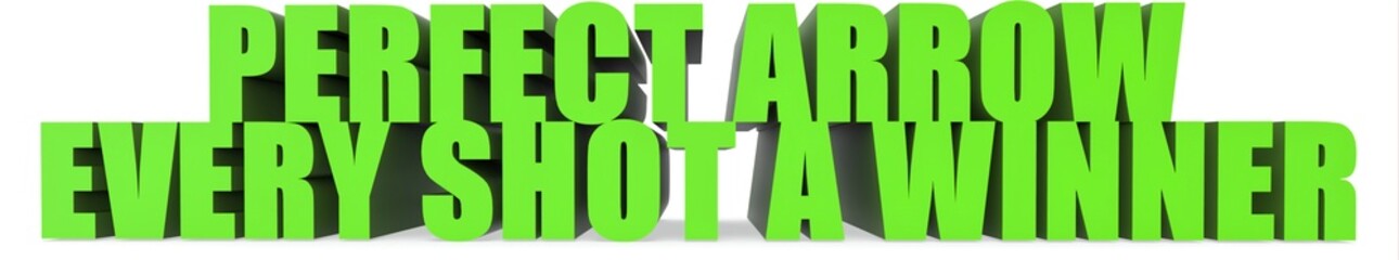 Perfect Arrow Every Shot a Winner, 3d text