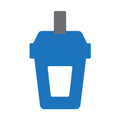 blue cup drink vector