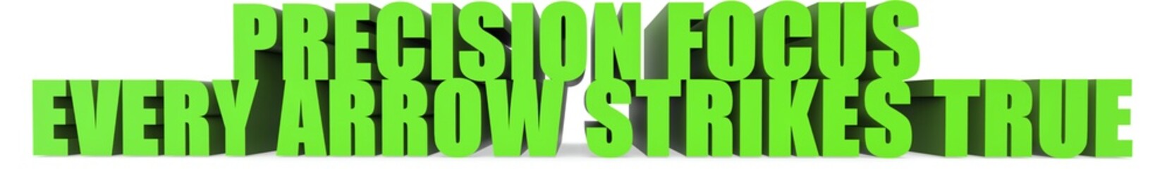 Precision Focus Every Arrow Strikes True, 3d text