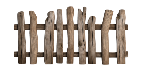 wooden fence isolated on white