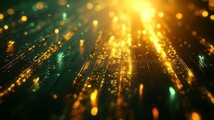 Naklejka premium Gold Stock Index Line Graph Zoomed In View with Sparkling Lights