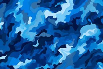 Abstract Blue Camouflage Pattern
