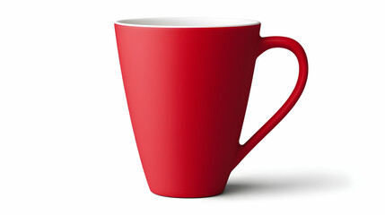 A vibrant red mug with a sleek design, ideal for hot beverages like coffee or tea.