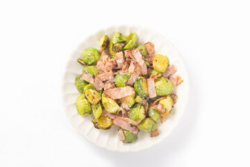 芽キャベツとベーコンのコンソメチーズ炒め