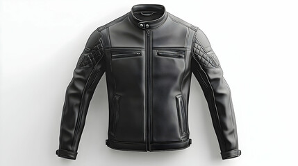 A stylish black leather jacket designed for fashion and protection.