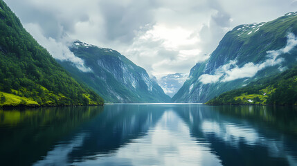 Fototapeta premium Fjord. Fjordic. Illustration