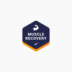 Muscle recovery label design element vector. Best Muscle recovery icon vector for mobile apps, website, product design element, and more.