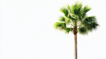Single Palm Tree Against White Background