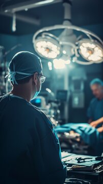 Surgeon Engaged in Patient Consultation in Operating Room