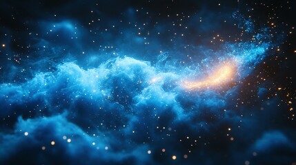Celestial Nebula Blue And Orange Cosmic Dust