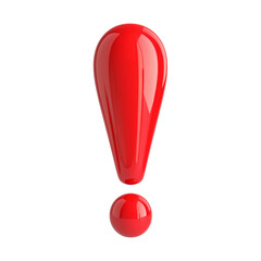 red exclamation mark isolated