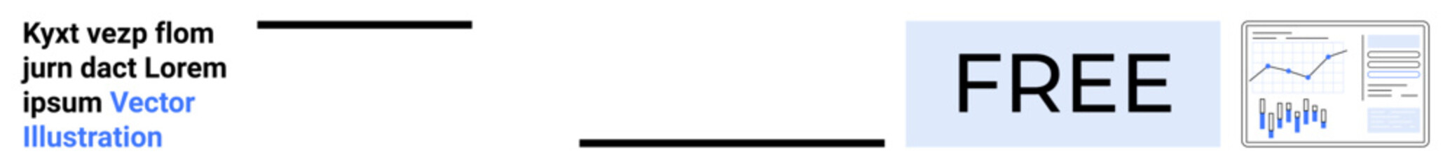 Fototapeta premium Banner includes text, FREE, and an analytics chart. Ideal for promotions, marketing, business pages, finance websites, data analysis, advertisements, and landing page. Landing page