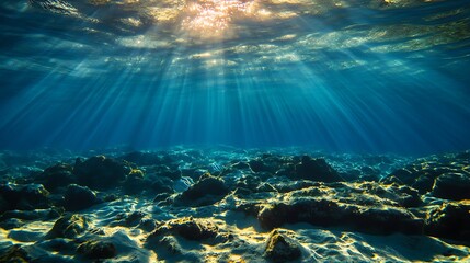 Sunbeams Underwater Ocean Floor