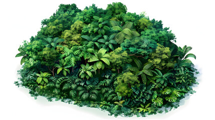 Obraz premium Rainforest landscape isometric Cartoon 3D