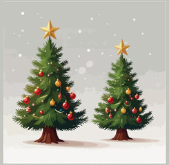 Vector Christmas tree on white background