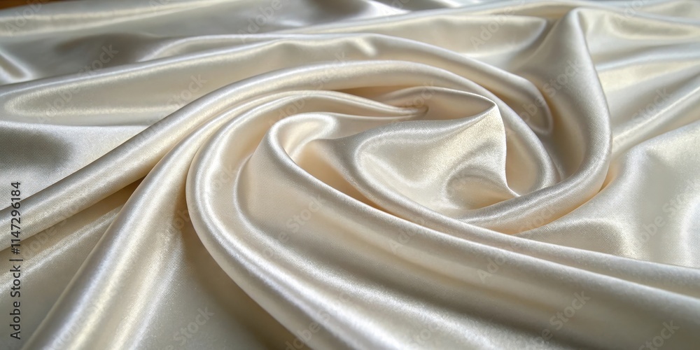 Poster Close-up of a silky, smooth fabric with a subtle swirl pattern, showcasing a luxurious and elegant texture