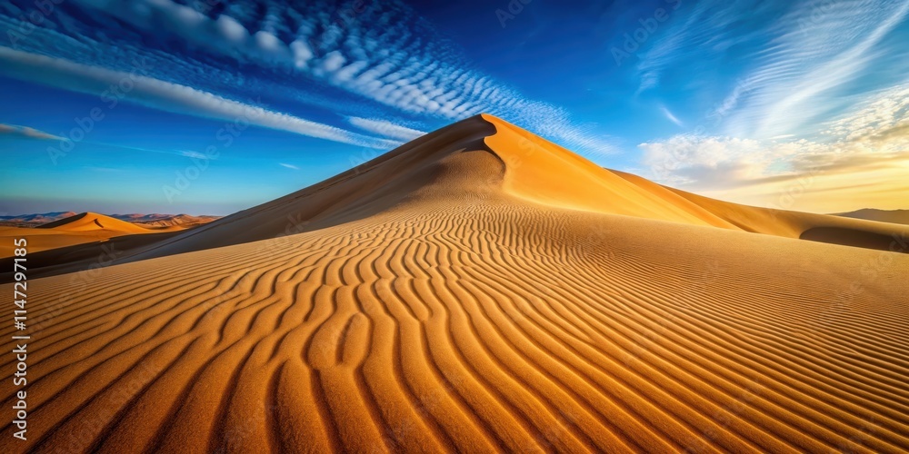 Wall mural Massive sand dune wave in the desert , sand, dune, wave, desert, landscape, nature, sandstorm, arid, dry, hot, scenic