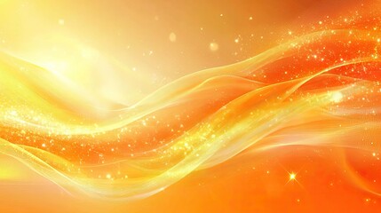 Bright Abstract Background with Waves and Glittering Light Effects