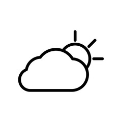 cloud and sun weather icon, simple flat style, illustration, logo sign symbol pictogram template, for ui or ux isolated on white for mobile app, editable