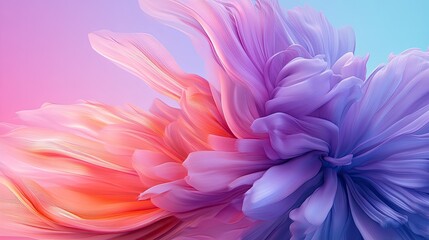 Vibrant Abstract Floral Design in Soft Pink and Purple Hues