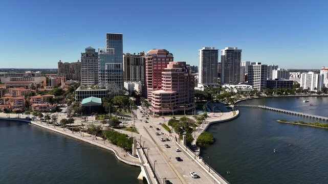 Downtown business district in Palm Beach. Palm Beach County, Florida. 