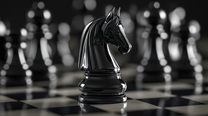 Black Knight Chess Piece Strategy Game Competition