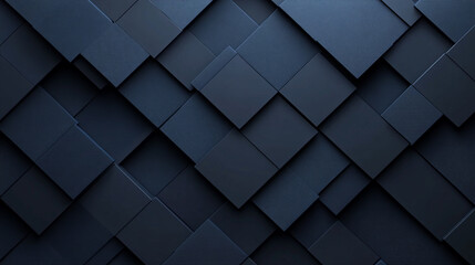 Fototapeta premium Dark textured geometric pattern with layered squares in deep blue tones. 