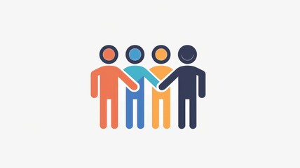 A vibrant icon showcasing friends helping friends through unity and support. This design emphasizes collaboration and the importance of strong social connections.
