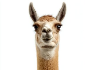 Obraz premium Llama Headshot on Isolated White Background