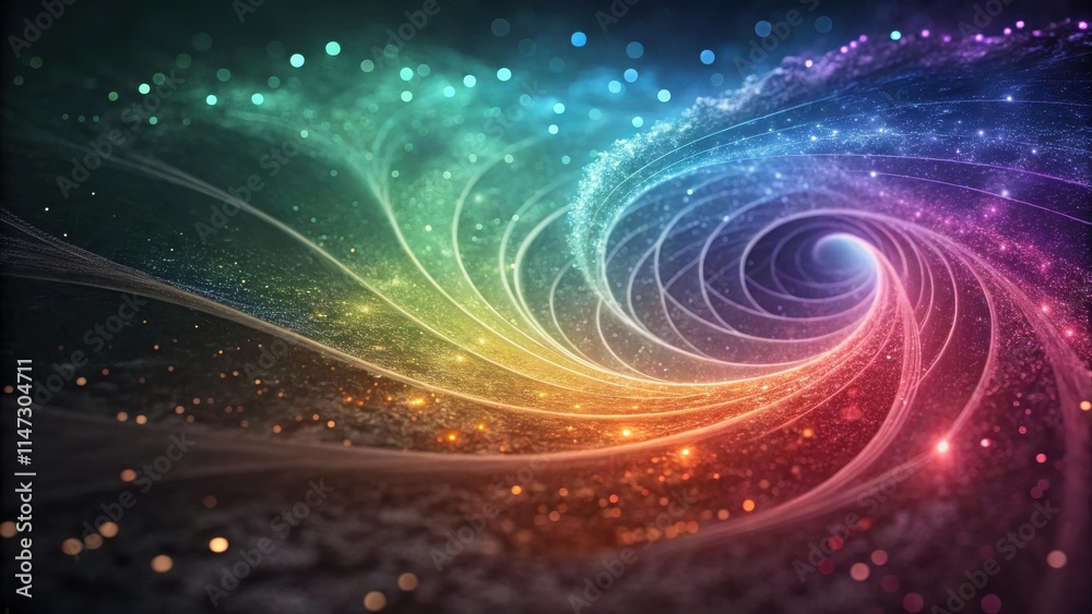 Poster abstract cosmic swirl of light and color, a tapestry of stars and nebulae, intertwined and shimmerin