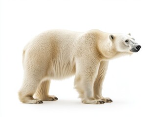 Fototapeta premium Polar Bear on White Background in Nature Setting