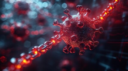 Virus with Breaking Chains Concept. Generative AI