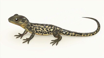 Naklejka premium Closeup of Isolated Lizard Gecko on White Background in Nature