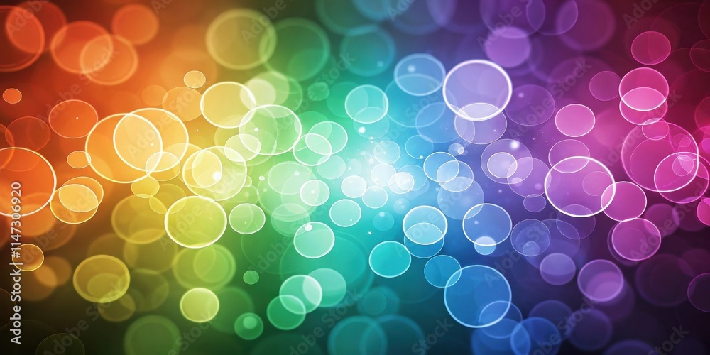 Poster abstract colorful background with defocused circles of light