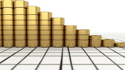 Stacks of Golden Coins Displaying Financial Growth and Prosperity