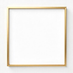 Empty Gold Picture Frame on a White Background