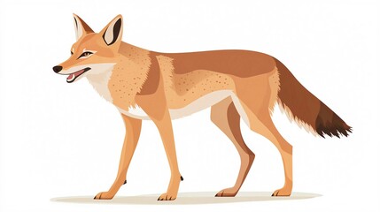 Fototapeta premium Cute Young Red Fox Isolated on White Background Standing in Nature