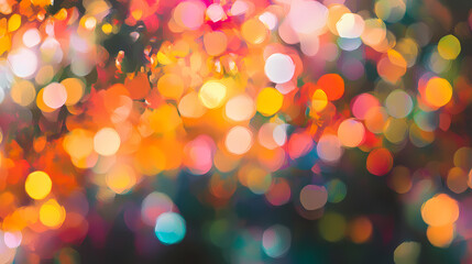 Vibrant and colorful array of bokeh lights, creating a dynamic and abstract pattern that fills the frame. Starburst. Illustration