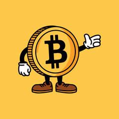 Cartoon Bitcoin Character Illustration