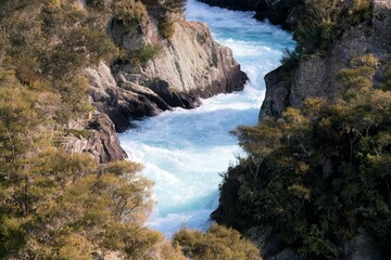 Water Raging in the Aratiatia Rapids - New Zealand River Rapids